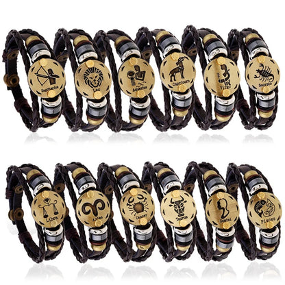 Astro Bracelet – Zodiac Leather Wristband