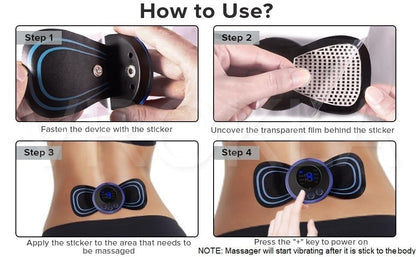 Mini Body Massager - Portable Butterfly Massager for Blood Circulation, Pain Relief