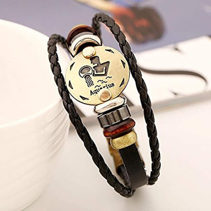 Astro Bracelet – Zodiac Leather Wristband