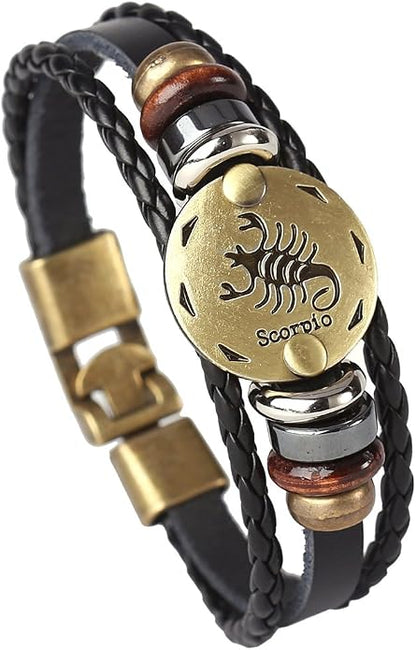 Astro Bracelet – Zodiac Leather Wristband