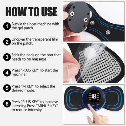 Mini Body Massager - Portable Butterfly Massager for Blood Circulation, Pain Relief