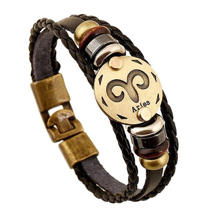 Astro Bracelet – Zodiac Leather Wristband