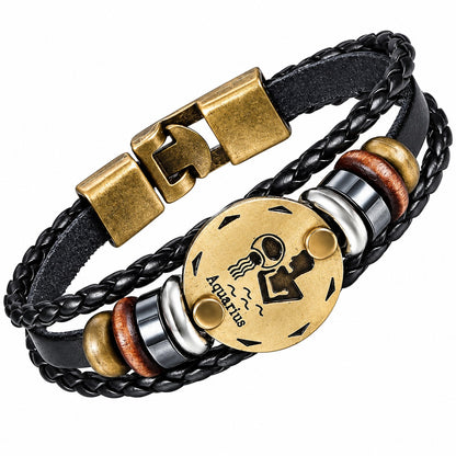 Astro Bracelet – Zodiac Leather Wristband