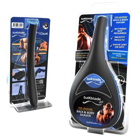 Back Hair Removal and Body Shaver with Curved Handle