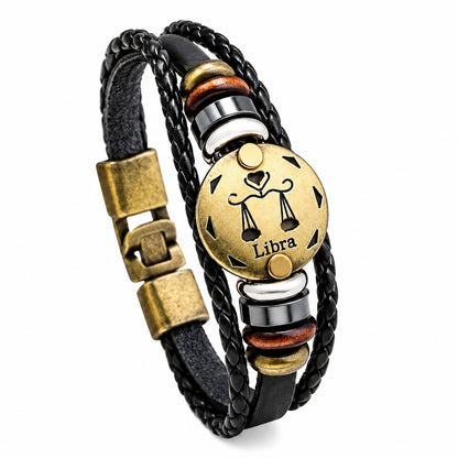 Astro Bracelet – Zodiac Leather Wristband
