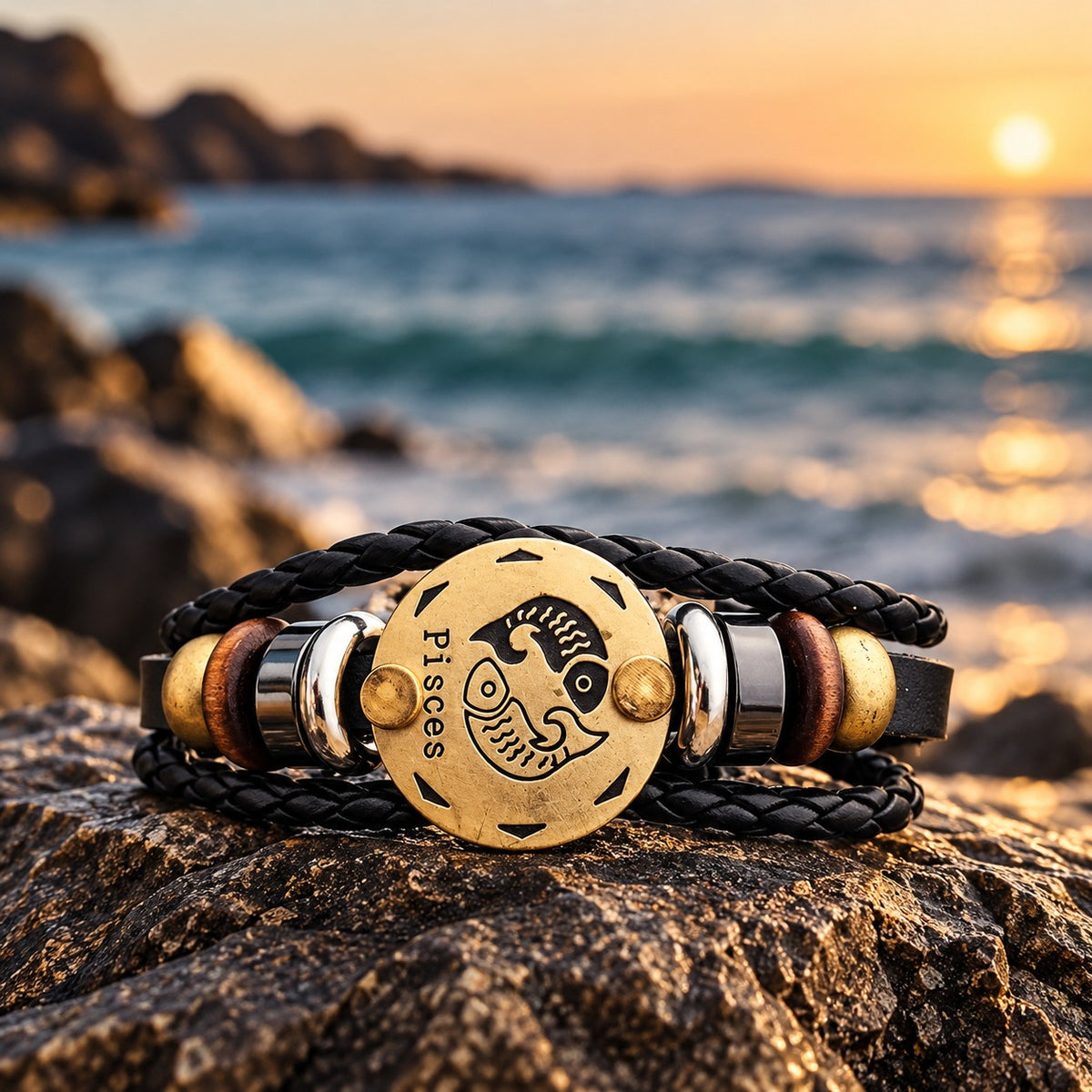 Astro Bracelet – Zodiac Leather Wristband