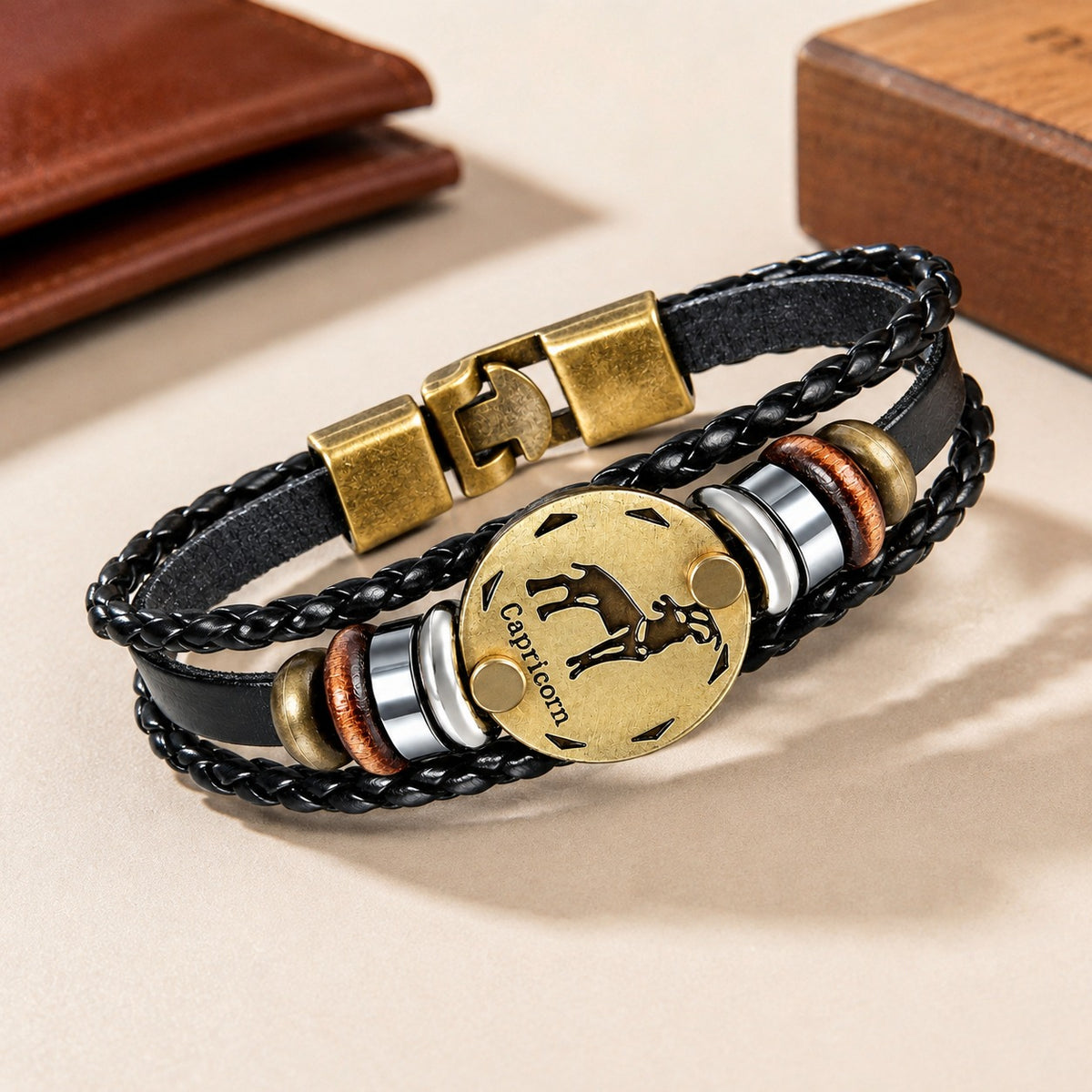 Astro Bracelet – Zodiac Leather Wristband