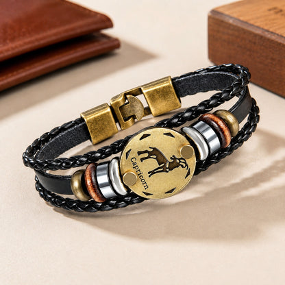 Astro Bracelet – Zodiac Leather Wristband