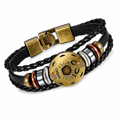 Astro Bracelet – Zodiac Leather Wristband