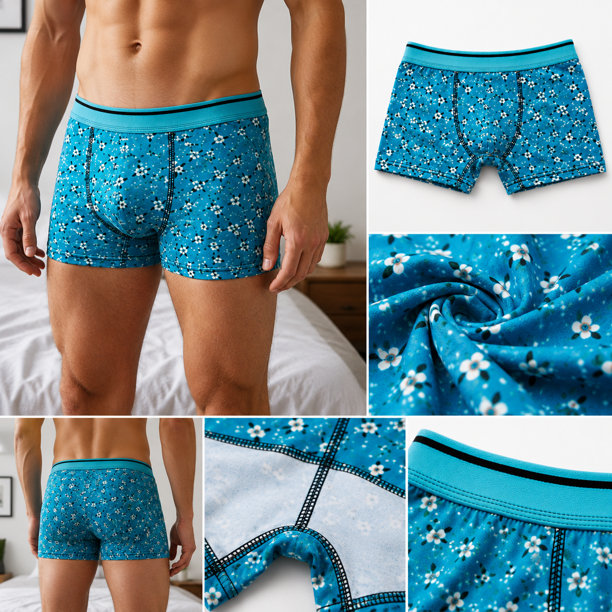 Floral Print Men’s Innerwear Combo – Pack of 3