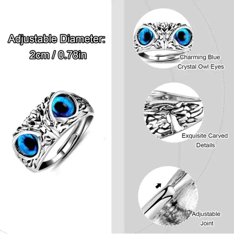 MenX™ Silver-Plated Lucky 3D Owl Ring
