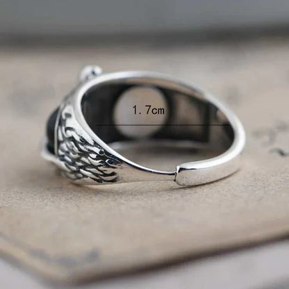 MenX™ Silver-Plated Lucky 3D Owl Ring